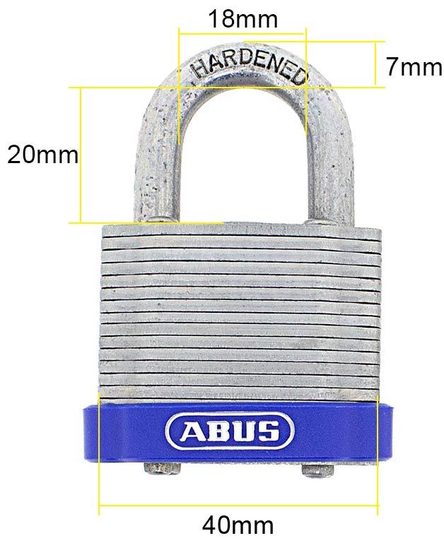 Dimensions Image: ABUS 41/40 Laminated Padlock