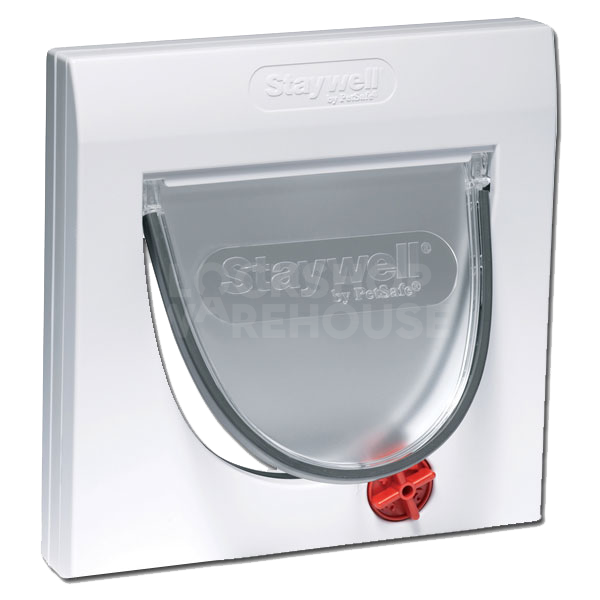 STAYWELL Pet Door 4 Way Lock 900 Series Cat Flap - 224mm X 224mm White