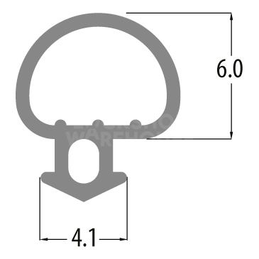 Dimensions Image: REDDIPLEX EPDM 6mm Bubble Seal Gasket To Suit UPVC Doors &amp; Windows - 6mm